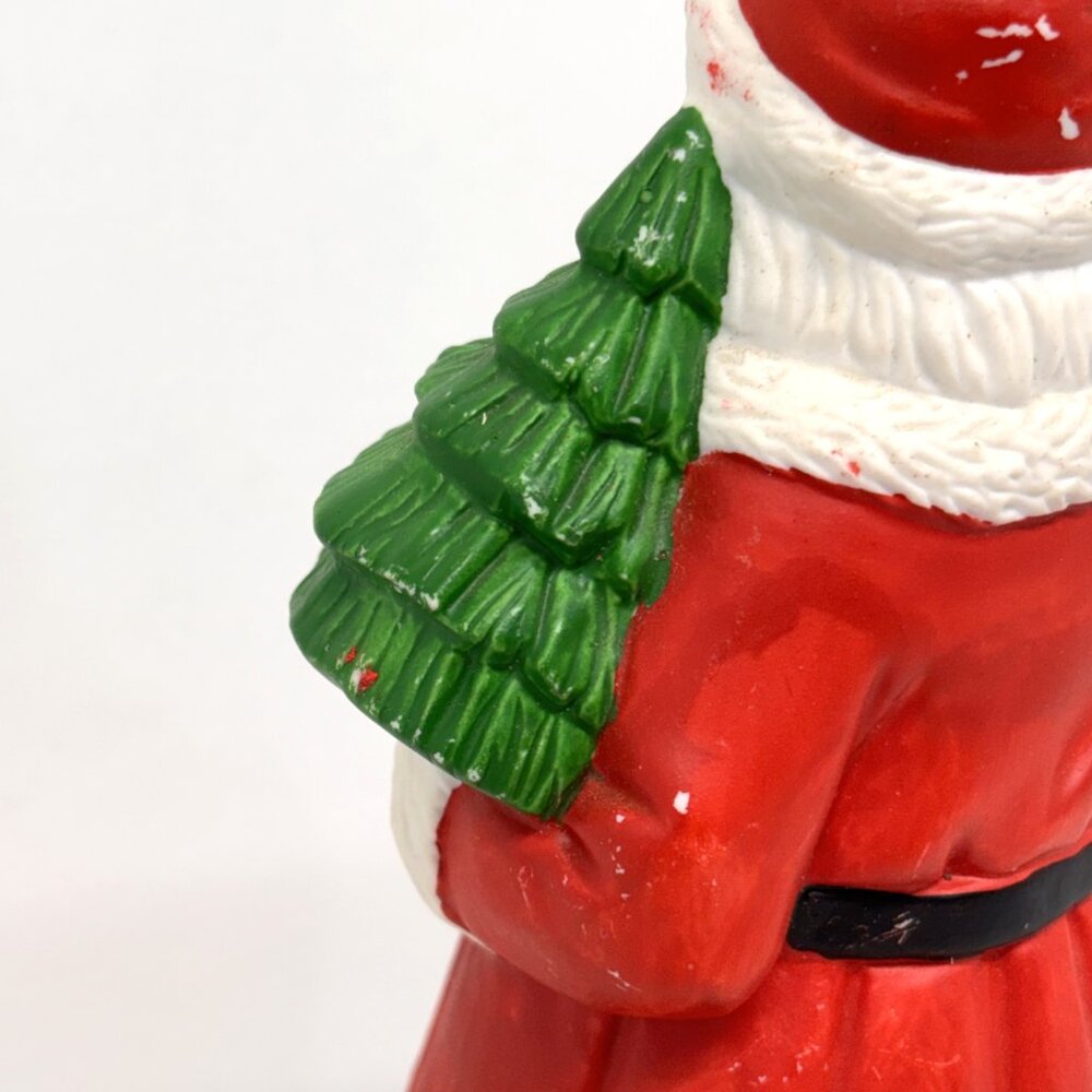 Vtg Christmas Porcelain Santa Wind-Up Plays "Here Comes Santa Clause" - Picture 6 of 9